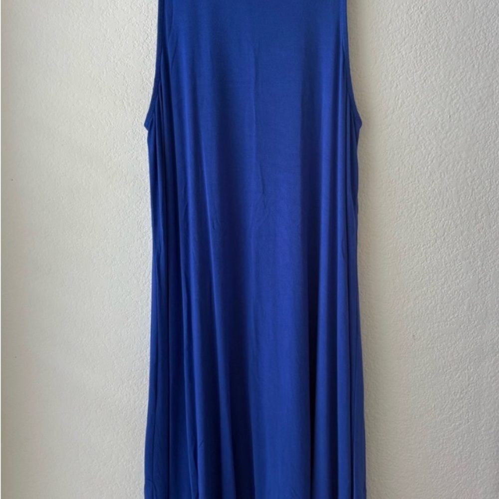 Sleeveless Royal Blue Maxi Dress - Women